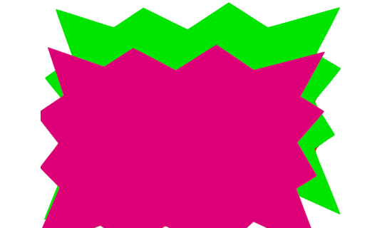 Éclaté fluo rose vert 12 x 16 cm