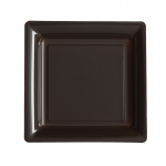 Assiettes carrées 23 cm chocolat